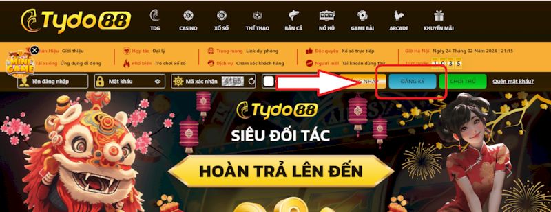 Hướng dẫn cách đăng ký Tydo88 thành công tức thì