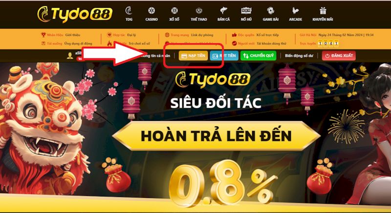 nạp tiền Tydo88